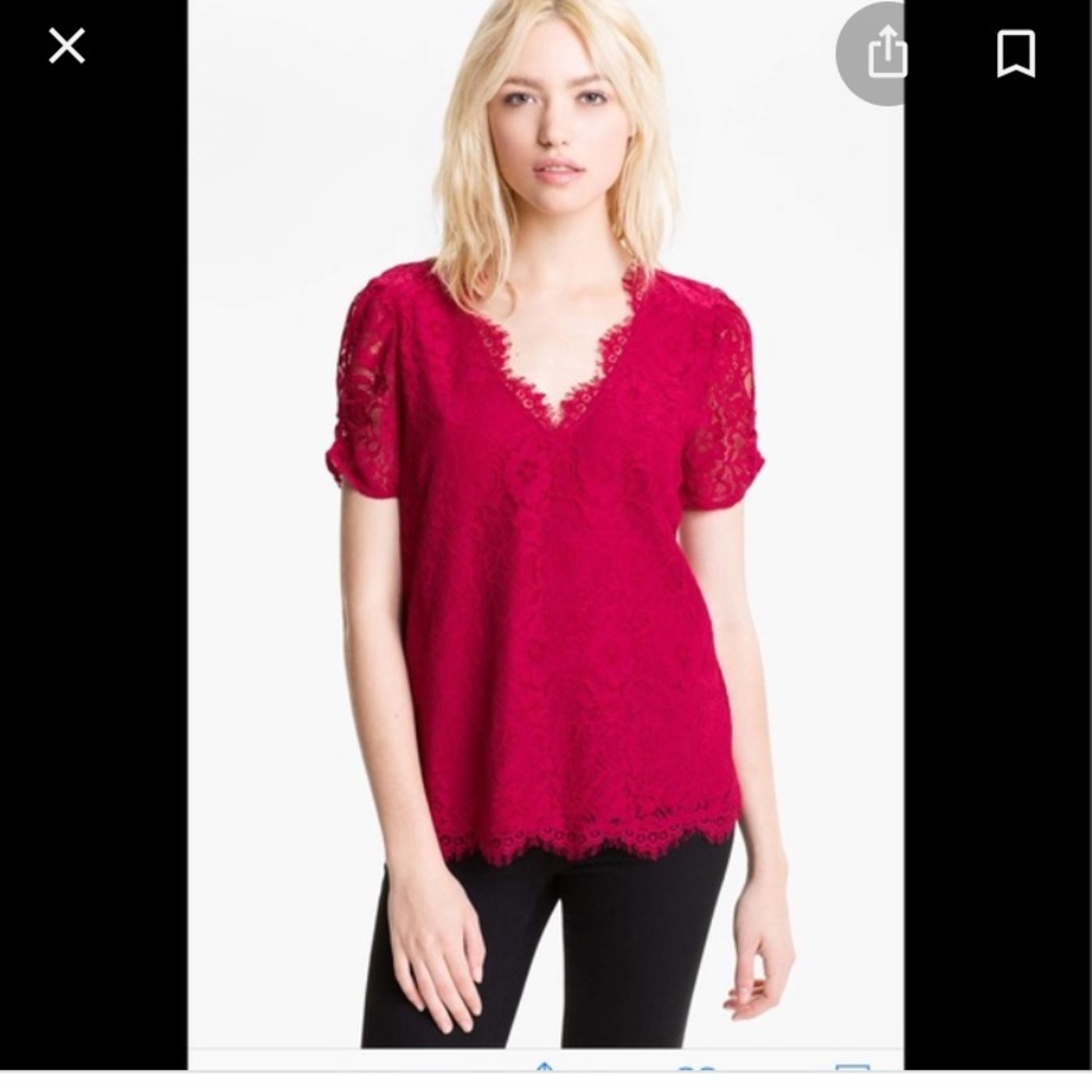 Joie red lace top